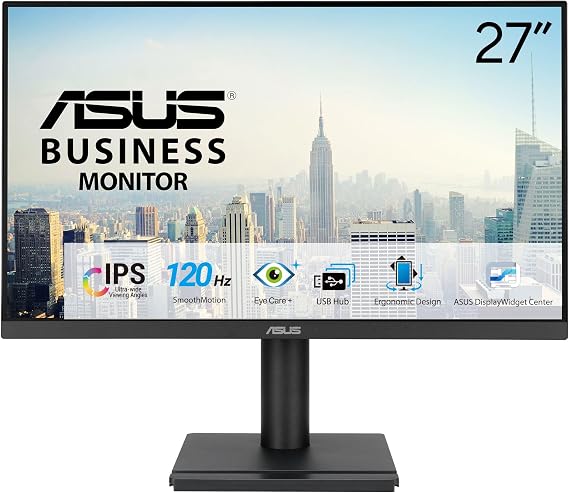 ASUS VA279QGS 27 Inch 1080P 120Hz Computer Monitor, USB Docking, Ergonomic