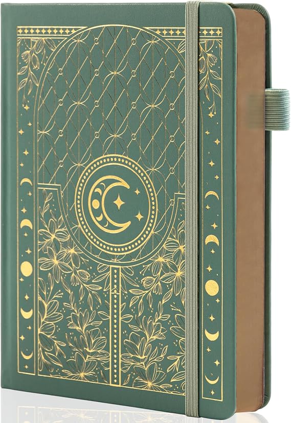 TIEFOSSI Bullet Dotted Journal Notebook, 160gsm Numbered Thick Paper, A5 Hardcover Dotted Grid Diary for Women Men Work Writing, Bullet Journaling, Drawing