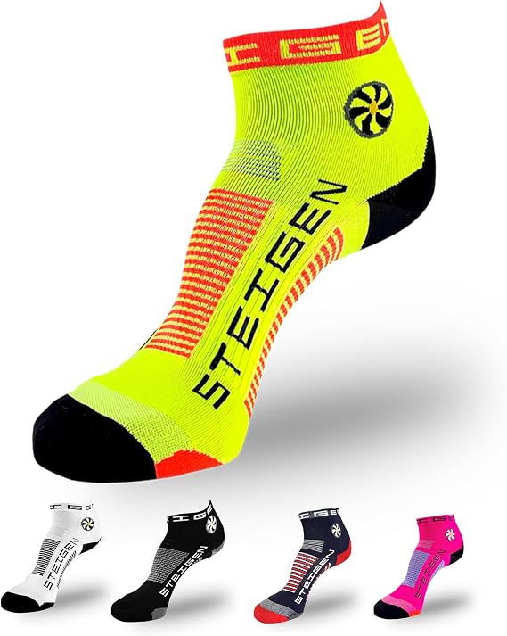Steigen ¼ Length Running Socks - Ankle Socks for Men and Women - Anti Blister for Performance and Comfort - Moisture-Wicking, Breathable - 5-12 Unisex Size