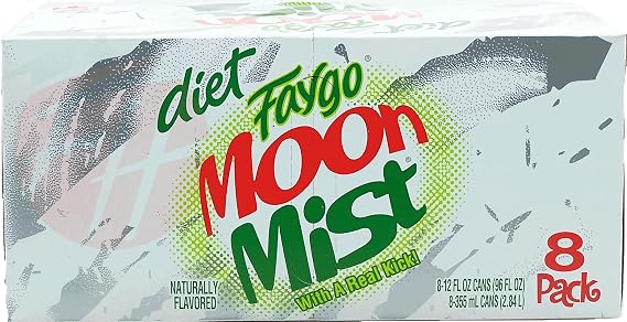 Diet Faygo Moon Mist! citrus flavored soda pop. 8-pack 12-fl. oz. cans in box