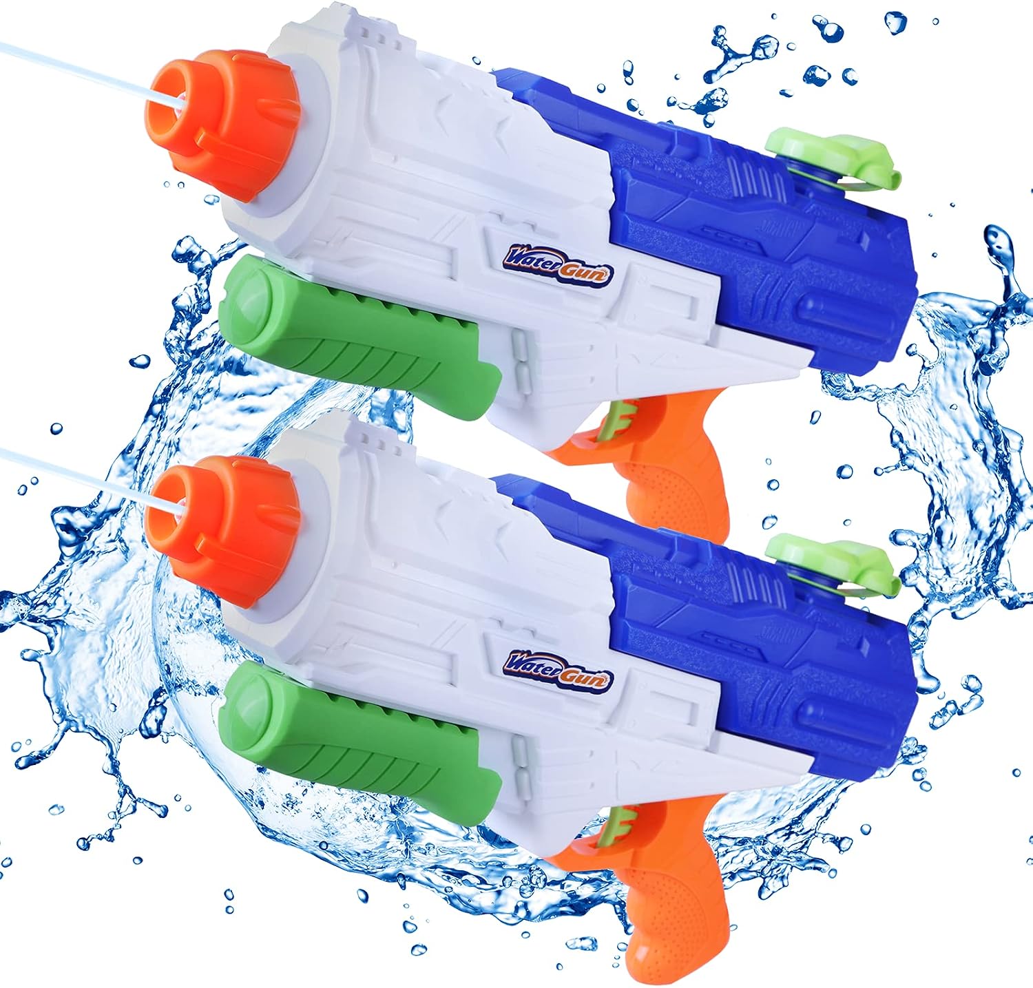 Water Guns for Kids Adults, 2 Pack Water Gun Squirt Guns Super Water Blaster Soaker, 1250CC High Capacity Gifts for Boys Girls Summer Swimming Pool Beach Party Favors Water Outdoor Activity