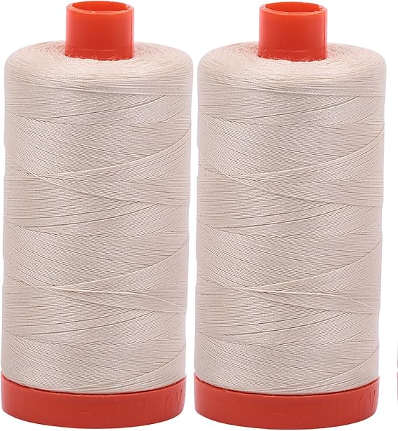 Aurifil Mako 50wt Thread 2 Large Spools: Light Beige (2310x2)