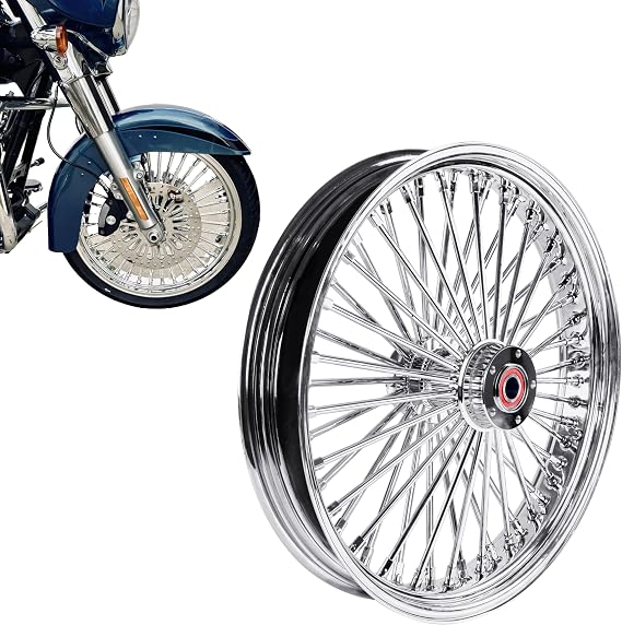 FatFlex Front Wheel for Harley Touring 2008-Up 21 x 3.5 Dual Disc | Fits ABS Touring Models with Chrome Finish, Stainless Steel Spokes and Dual Disc Setup for Classic Styling