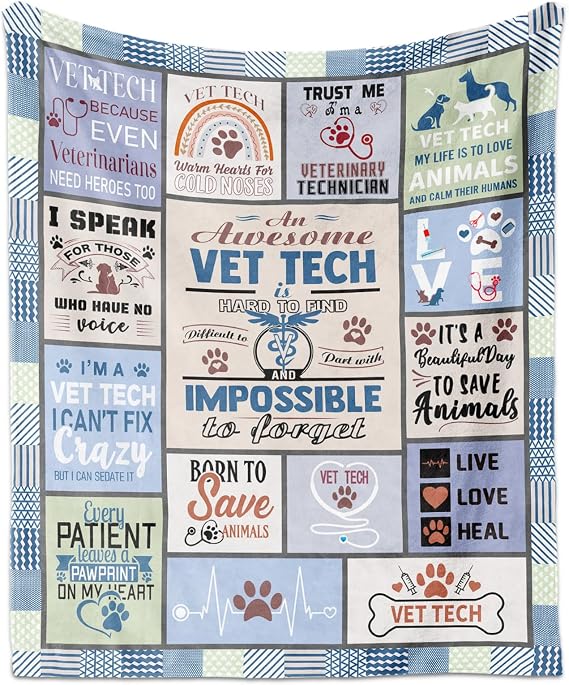 Vet Tech Appreciation Gifts Blanket 60"X50"