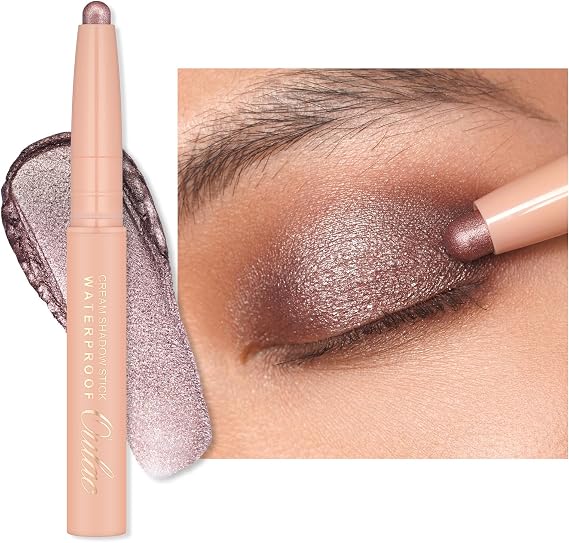Oulac Waterproof Eye Shadow Stick Smooth and Long Lasting, Shimmering Glitter Finish, Blendable Eyes Makeup, Vegan & Cruelty-Free 1.25g, 17 Hollywood Dream