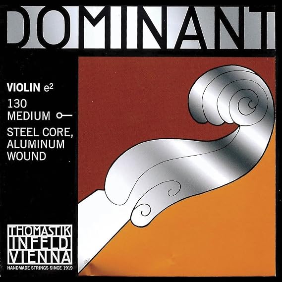 Thomastik Dominant 4/4 Violin E String Medium Gauge Aluminum-Steel with Ball End for Rich Tone