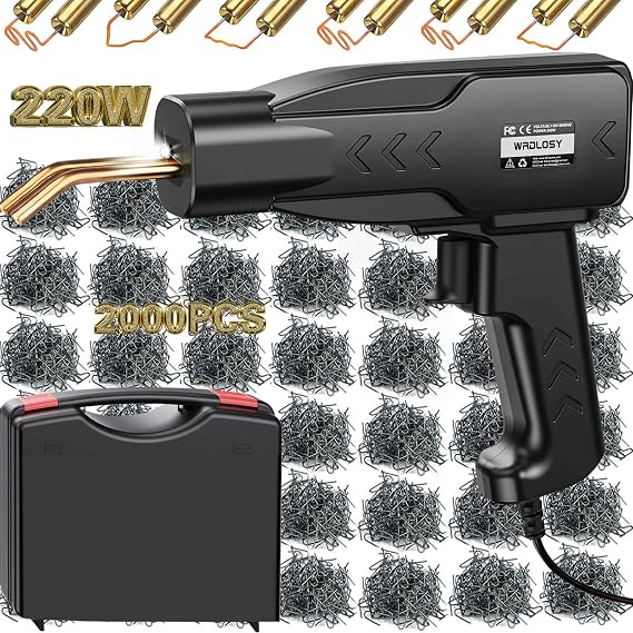 220W Plastic Welder, 2000PCS Staples Plastic welding Kit, Custom Carry Case Plastic Welder Kit, Super Powerful Fast Precise Portable Plastic Repair Kit, Hot Stapler Bumper Repair Kit