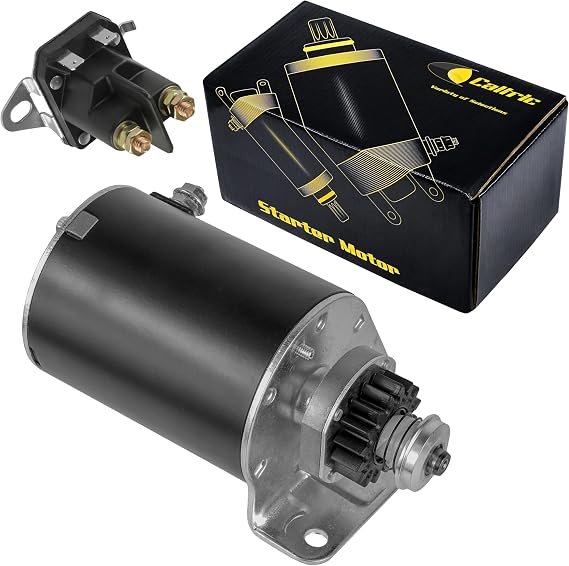 Caltric Starter and Solenoid Compatible with Husqvarna YTH2242 YTH2348 YTH22V42 YTH22V46