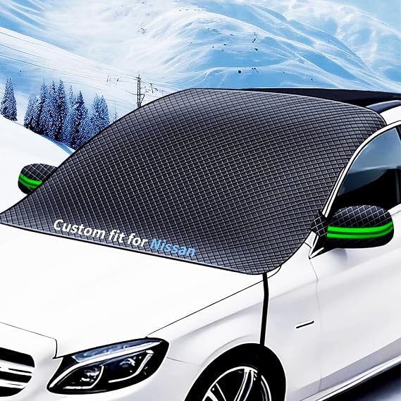 Custom fit for Nissan Windshield Snow Covers, 8 Layers WAaterproof Windproof Protection, Ice, Snow, Frost Defense, Sun, Snow, Designed for Nissan Accessories (for Nissa-n Frontier)