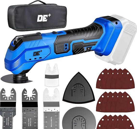 DeForce Oscillating Multi-Tool Kit for Makita 18V Max Battery, 21000 OPM, 6 Speeds, 3Cordless Oscillating Tool, 22PCS Accessories, Brushless Motor for Scraping,Sanding,Cutting Wood(No Battery), Blue