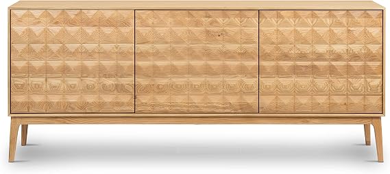 Poly & BARK Abbie Sideboard in Oak Modern Storage Cabinet with Spacious Interior Storage, Oak Wood Finish, Contemporary Buffet Cabinet, and Living Room Furniture