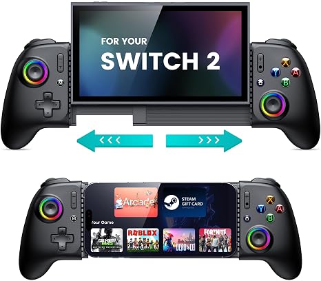 Gammeefy Portable Switch 2 Handheld Controller for Nintendo Switch 2/1/OLED