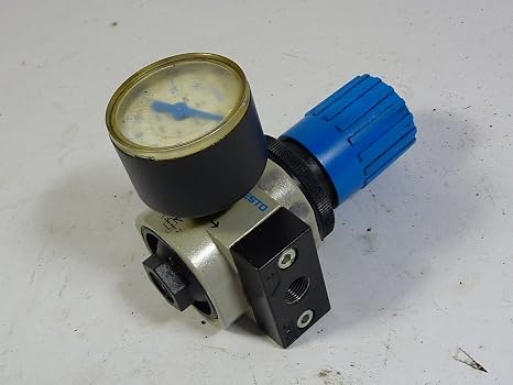 FESTO LR-D-MINI (546430), 0.5-12 BAR Range, 3559.32 L/MIN Flow, Basic Valve, DIE-CAST ZINC HOUSING, MINI Size, NBR Seals, Pneumatic, Rotary KNOB with Detent, Series LR