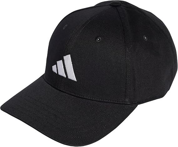 adidas Unisex Baseball Cotton New Logo Hat, Black/White, One Size