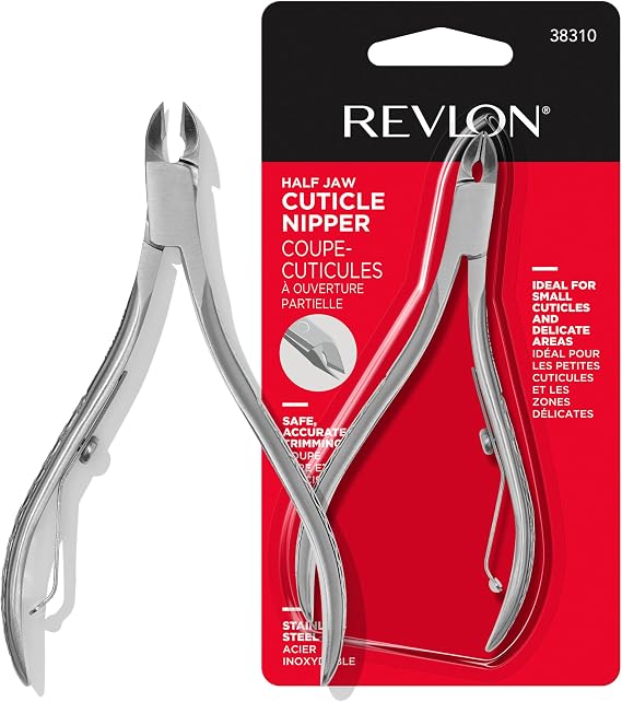 Revlon Half Jaw Cuticle Nipper, Silver, 1 Count