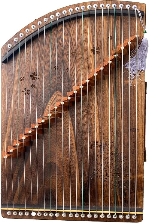 Guzheng Finger Trainer with Full Accessories/Guzheng Code/Backpack, Suitable for Professional/Adult/Beginner/Children 21 Strings (A, strings on bridges)