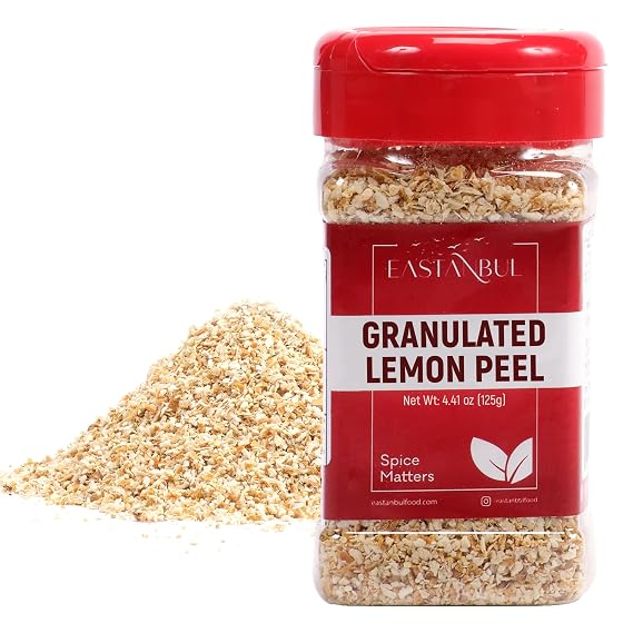 Eastanbul Lemon Peel, Dried Lemon Peel for Baking, Citrus, Natural, 4.41oz