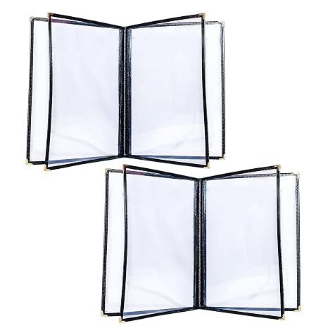 2PCS 8.5 x 11" Menu Covers,4 Page 8 View Restaurant Menu Holders