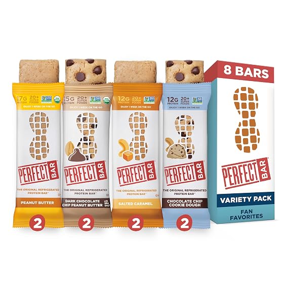 Perfect Bar Protein Bars, Best Seller's Variety Pack, 2.2-2.5 oz, 8 Ct