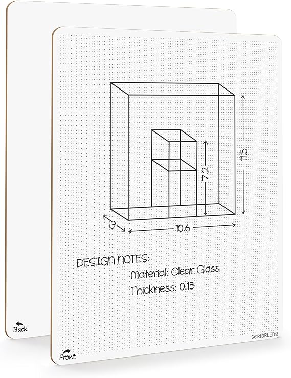 SCRIBBLEDO Dotted Dry Erase Board 9x12, Double-Sided Dot Grid for Study Use