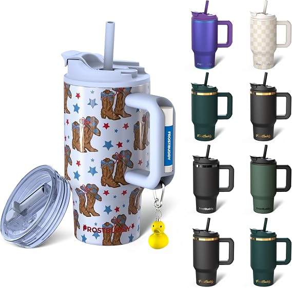 Frost Buddy Thicc Buddy 16oz Insulated Tumbler (All American Sweetheart) | Double-wall vacuum insulated | Spill-proof flip lid | 18/8 premium stainless steel | Cup-holder friendly