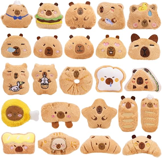 WYZOID 24 PCs Kids Keychains, Cute Plush Keychains, Funny Plush Backpack Charms, Perfect for Birthday Gifts, Back-to-School Goodie Bags, Classroom Prizes, Party Favors