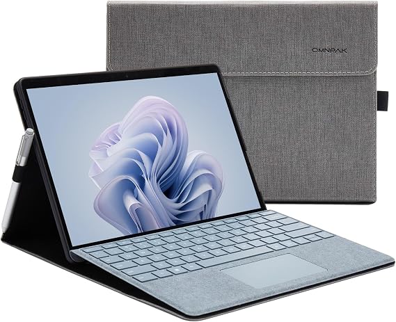 Omnpak Surface Pro 11/10/9 Case, with Pen Holder, Keyboard Storage