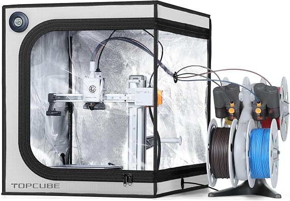 3D Printer Enclosure for Bambu Lab A1 Mini, Large Transparent Window Enclosure with LED Light, Fireproof Dustproof Noise Reduction Constant Temperature 3D Printer Cover, 460x460x550MM