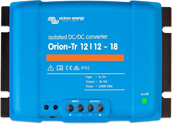 Victron Energy Orion-Tr IP43 12/12-Volt 18 amp 220-Watt DC-DC Converter, Isolated