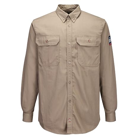 Portwest Bizflame 88/12 Shirt FR89KHRM Size M Khaki