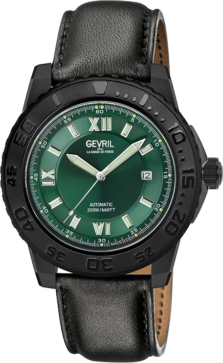 Gevril Men Analog Automatic Watch with Leather Strap 3128B-L1