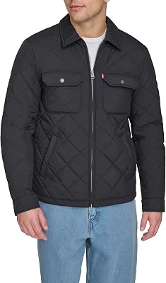 Levis mens Levis Mens Diamond Quilted Laydown Collar Jacket