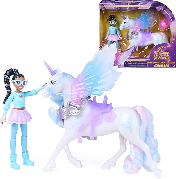 Unicorn Academy Wing Magic Layla & Glacier, Dolls & Toys, Ages 4+