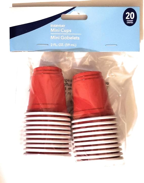 Generic Everyday Mini Cups - Shot Cups - 2 Ounce - Red