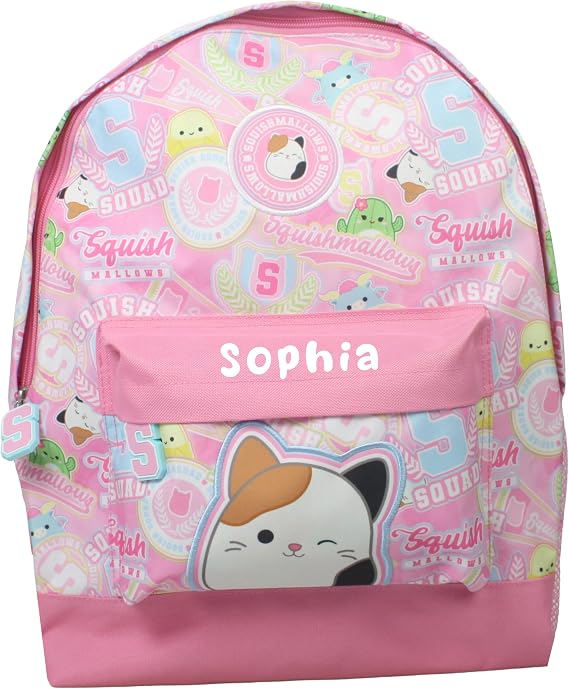 Squishmallows Personalised Girls Backpack Bag Rucksack School