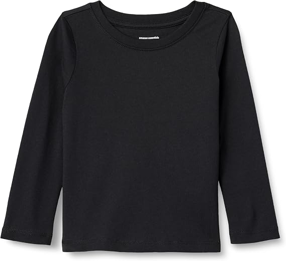Amazon Essentials Girls and Toddlers' Long-Sleeve Crewneck T-Shirts, Multipacks