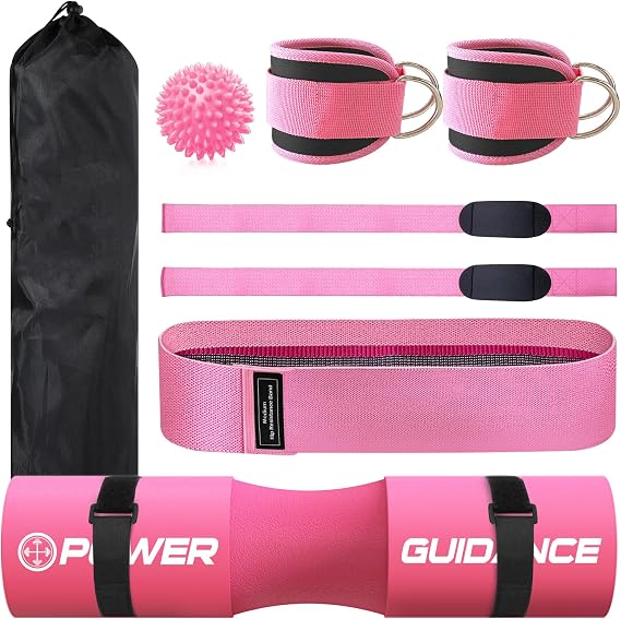 POWER GUIDANCE Barbell Squat Pad - Neck & Shoulder Protective Pad - Great for Squats, Lunges, Hip Thrusts, Weight Lifting & More - Fit Standard and Olympic Bars Perfectly