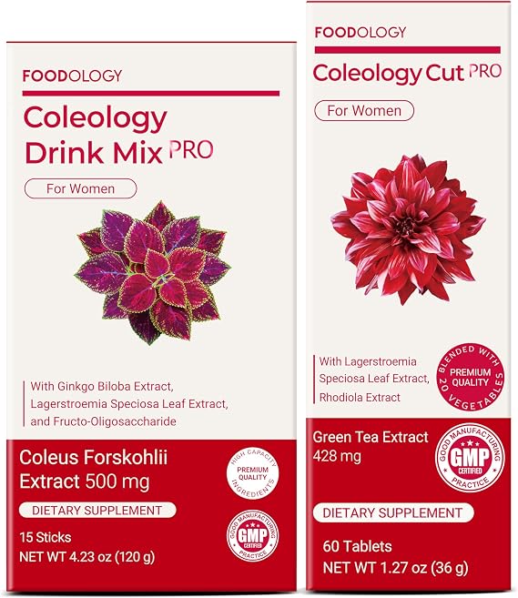 FOODOLOGY Coleology Cut PRO + Drink Mix PRO Set | Morning-to-Night Metabolism & Gut Health Support | Prebiotic Fiber, Green Tea Extract 428mg & 9-in-1 Nightly Formula | Korean Dietary Supplement