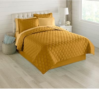 BrylaneHome BH Studio Reversible Quilt - Twin, Gold Maize