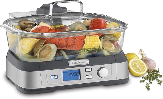 Cuisinart Glass Food Steamer, 5 Pre-Programmed Settings, 5-Liter Capacity