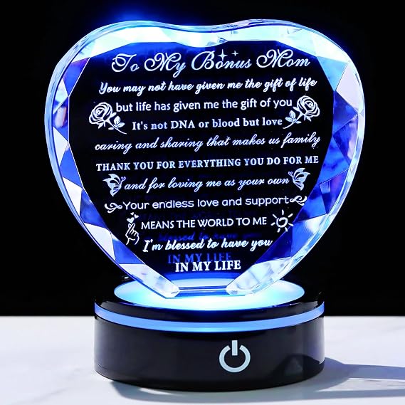 YWHL Bonus Mom Gifts from Daughter Son Birthday Gifts for Bonus Mom Stepmom