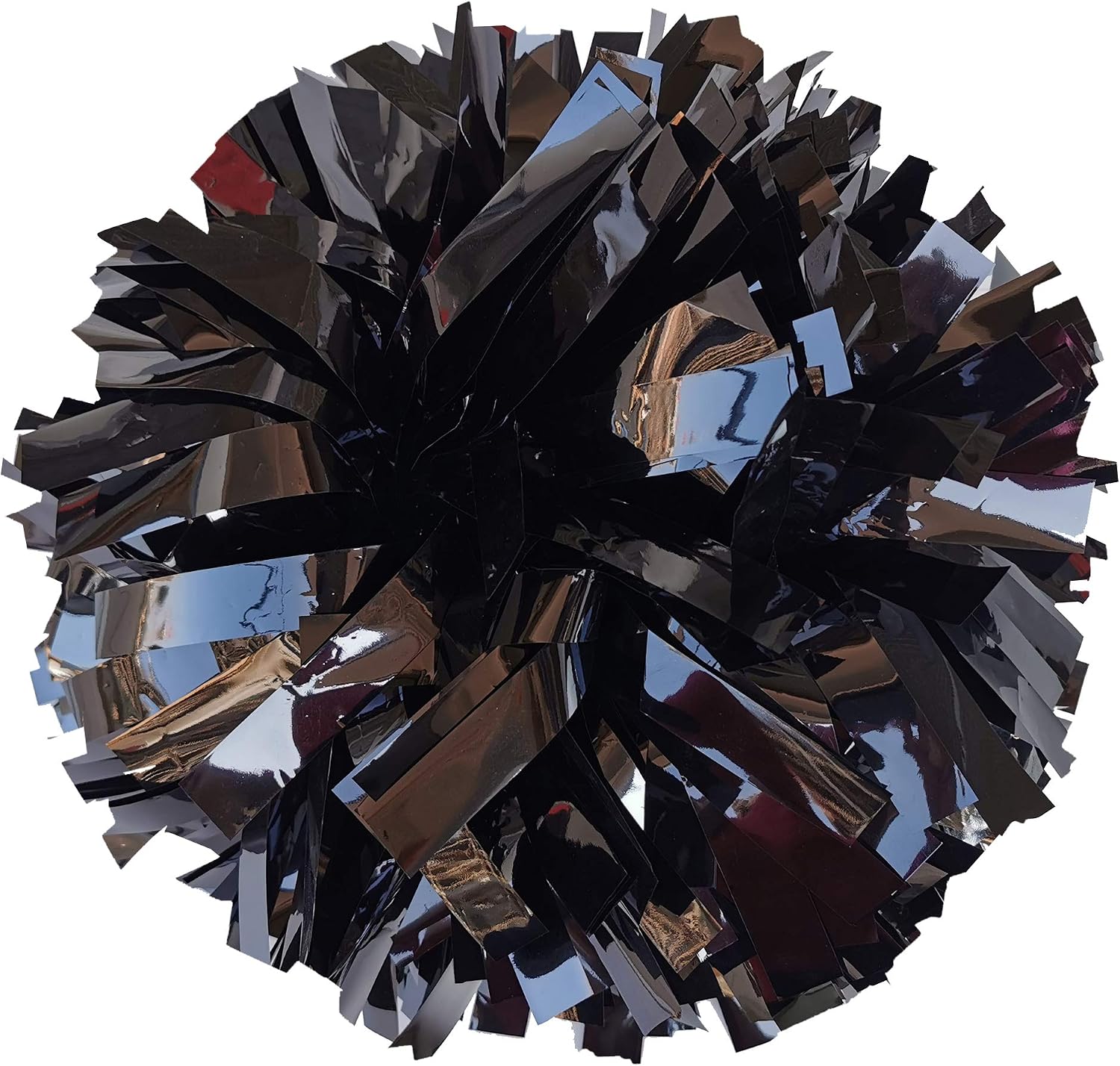 Danzcue 6 Inches Metallic Cheerleading Pom Pom with Baton Handle Pack of 2