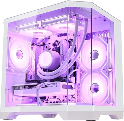 Ocean of Stars Gaming PC Desktop RTX 5070TI 16G - AMD Ryzen 7 7700-32GB DDR5 RAM- 1TB PCIe SSD- 850W PSU- WiFi  BT-Windows 11 -RGB Prebuilt Computer - White