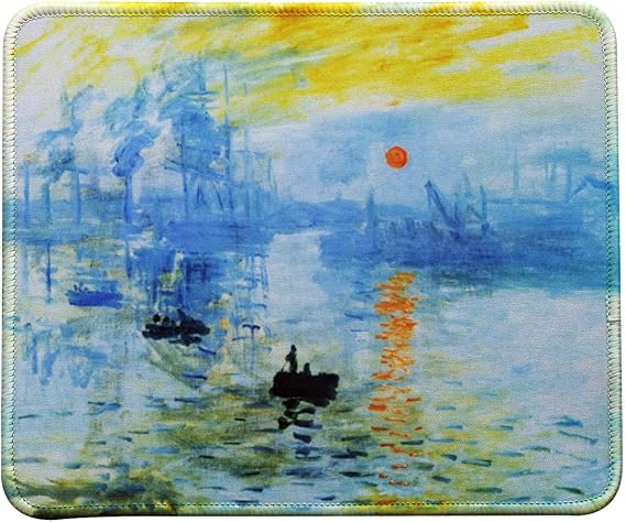 Claude Monet Paintings Mouse Pad (Impression Sunrise)