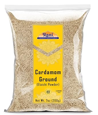 Rani Cardamom Elachi Ground, Powder Indian Spice 7oz 200g ~ All Natural | No Color Added | Gluten Friendly | Vegan | NON-GMO | Kosher | No Salt or Fillers