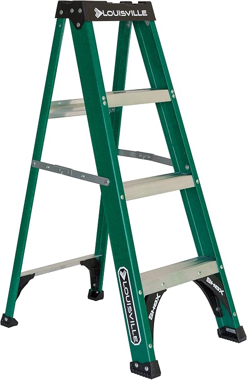 Louisville Ladder 4 ft Fiberglass Step Ladder, FS4004, Type II, 225 lbs