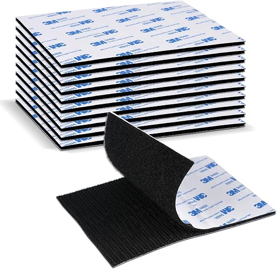 Hook and Loop Self-Adhesive Pad 4''6'' 10 Pairs with 3M 9448A Black