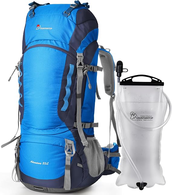 MOUNTAINTOP 80L Internal Frame Backpack with 3L Hydration Bladder