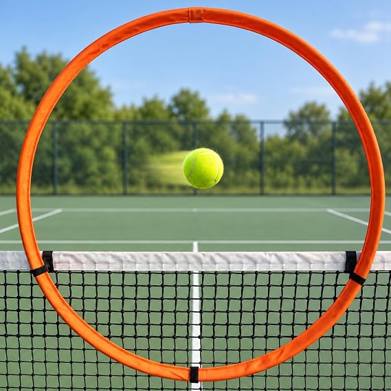 Junkin Tennis Target Ring, Foldable Tennis Serve Target for Accuracy Drills