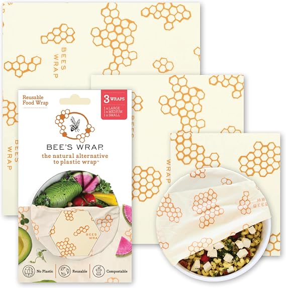 Bee's Wrap Beeswax Food Wraps, 3 Pack Assorted - Honeycomb